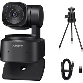 OBSBOT Tiny SE Webcam，1080P 100FPS，Extra Tripod，Video Call，HD PTZ Webcam，1/2.8" Sensor，Gesture Control,4X Zoom，AI Auto Track，LiveStream for Game/Meet/Educate，Web Camera for Desktop Computer，PC，Laptop