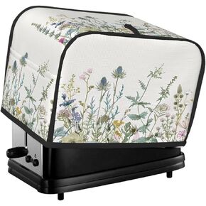 Toaster Cover 2 Slice Retro Sunflower Waterproof Appliance Cover with Hang Loop Bread Baker Toaster Cover for Kitchen
