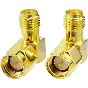 Eightwood SMA Male to Female Right Angle FPV Antenna Adapter 90 Degree Elbow Connector 2-Pack for FPV Goggle, Backup Camera, Two-Way Radio Antenna, Amateur Radio Transceiver, 4G LTE Antenna