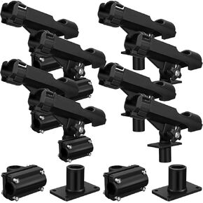 Liliful 8 Pack Boat Fishing Rod Holders 360 Degree Adjustable Rod Holders Boat Fishing Racks Pole Bracket for Kayak Canoe Dock Accessories Gifts