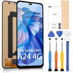 Screen Replacement for Samsung Galaxy A24 4G LCD Display for Samsung A24 A245 SM-A245F,SM-A245M Digitizer Touch Screen Assembly with Repair Kits(Black,6.5 inch)