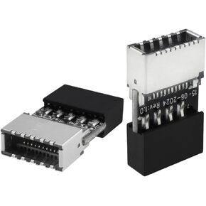 USB 2.0 to USB 3.2 Gen 1 Header Adapter, Mainboard 9 Pin Male to USB 3.1 Type-E (A-Key) Female Converter for Extending USB C Ports on Front Panel of PC (2 Pack)