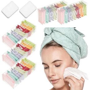 98Pcs Compressed Disposable Face Towels - Portable Travel Washcloths for Camping, Hiking, Hotel Use, 100% Cotton,7 Boxes