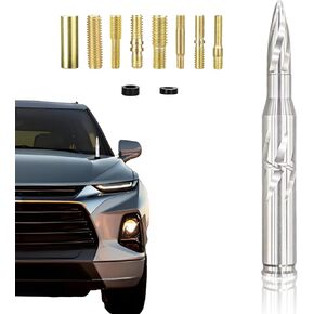 50 Cal Bullet Antenna Car Truck Antenna Universal Replacement for GMC Sierra 1500 Chevy Dodge Ram Silverado 1500 Ford F-150 Accessories RAM 1500 Short Antenna Replacement Ford F150 Antenna
