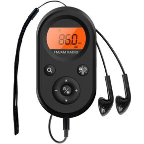 AM FM Radio,Rechargeable Portable Pocket Mini Radio with Best Reception,Digital Tuning Stereo Radio with Earphones for Jogging,Walking,Camping