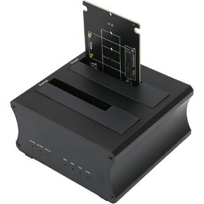 USB3.0 External Hard Drive Docking Station, mSATA SSD and 2.5inch 3.5inch IDE SATAI II III SSD HDD Base Duplicator Support SATA Protocol SSD M.2 NGFF 6Gbps for 23SD28 RTK(Black