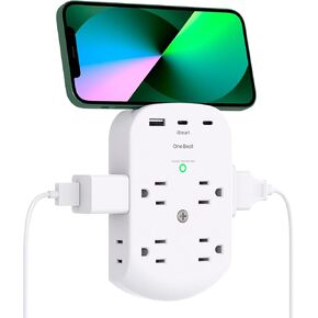 Surge Protector Outlet Extender, 8 Multi Plug Outlet with 3 USB Wall Charger (2 USB C Port), 3 Sided Multi Plug Wall Outlet Splitter, Multiple Plug Adapter for Home Office Dorm Room