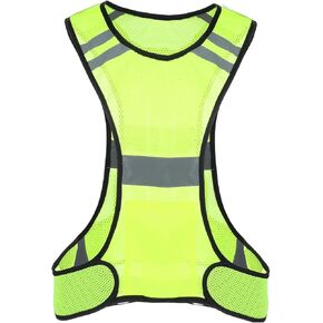 Reflective Running Vest High Visibility Running Gear with Large Pocket Night Lightweight Reflective Safety Vest for Women Men Kids Biking Cycling Riding Walking Motorcycle Construction Workers