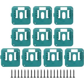 HARFINGTON 10pcs Battery Holder Wall Mount Dock Holder Battery Storage Rack Tool Holder with Screw, Blue