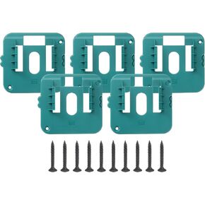 HARFINGTON 5pcs Battery Holder Wall Mount Dock Holder Battery Storage Rack Tool Holder with Screw, Blue