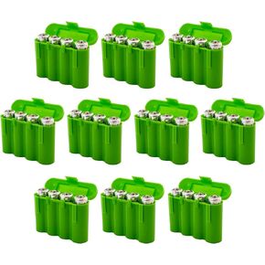 AA AAA CR123A Green Battery Holder Storage Case 10 Cases
