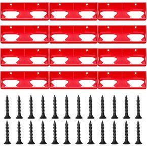 24 Slot 12V Battery Holder Bulk Compatible with M12 Battery Wall Mount Battery Organizer Battery Garage Tool Battery Holders Storage for Shelf Toolbox, with Screws