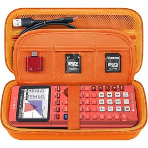 Elonbo Carrying Case for Texas Instruments TI-84 Plus CE/TI-84 Plus/TI-83 Plus CE/Casio fx-9750GII Color Graphing Calculator, Red