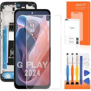 AGCUT for Moto G Play 2024 Screen Replacement for Display Moto G Play 2024 LCD XT2413-1 XT2413-2 LCD Digitizer Touch Screen Assembly Repair Parts with Frame