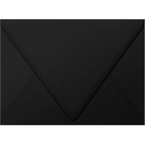 LUXPaper A7 Contour Flap Invitation Envelopes | 5 1/4" x 7 1/4" | Midnight Black | 80lb. Text | 50 Qty