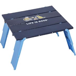 Life is Good Family Portable Outdoor Folding Table with Adjustable Height and Carry Bag for Beach, Camping, 30lb Weight Capacity, 22" x 20" x 16"