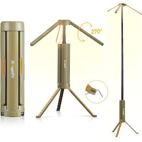 BougeRV Telescopic Camping Light, 15600mAh Collapsible Outdoor Light, Rotatable Electric Lantern, IP54 Waterproof Flashlight, Cordless Camping Tent Lamp for Emergency, Camping, Hiking, 2025 Version