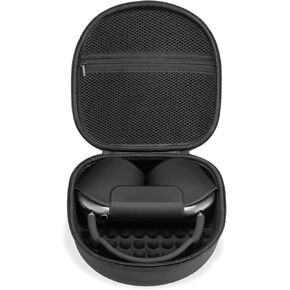 Case for Apple Airpods Max Headphones, Travel Portable Headphone Hard Case Cover Bag, Mesh Pouch with Zipper for Charger and Accessories (Black)