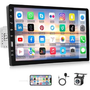 Single Din Car Stereo with Bluetooth 9 Inch HD Touch Screen Car Stereo with Backup Camera + External Microphone + FM MP5 Player Car Audio Receivers Support Mirror Link SWC USB EQ Car Radio