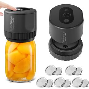 Sealer Electric Mason Jar Sealer - Sealer Electric Facuum for Mason Jars ، مستلزمات تعليب مع 10 أجزاء تعليب ، سدادات فراغ لجرار التعليب ، توفير الطعام