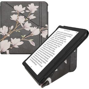 kwmobile Origami Case Compatible with Kobo Libra Colour - Case Slim Premium PU Leather Cover with Stand - Multicolor Dark Pink/Blue/Green