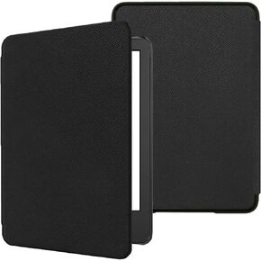 Plobors Case for Kindle 6" Display E-Reader (11th Generation, 2024 Release), Soft PU Leather Cover with Auto Wake/Sleep, Not Compatible with LG 6 inch Cellphone (Black)