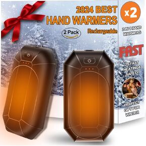 AI Hand Warmers 2-Pack, 4000mAh Battery Rechargeable, AI Smart Chips 20Hrs Long Safe Heat, Portable Pocket Heater, for Outdoors Hunting Golf Camping