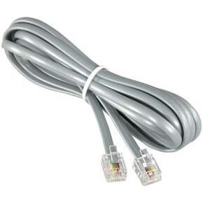 InstallerParts (10 Pack RJ11 Modular Telephone Cord Extension- Straight Wiring, Silver (7FT)