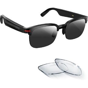 Smart Glasses UV Protection Bluetooth Glasses for Men Wireless Calling Glasses to Listen Music and Calls Audio Sunglasses Built-in Microphone & Speakers for Office Driving Outdoor