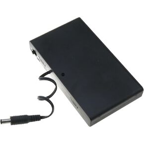 MEETOOT 8 Slot AA 12V Battery Holder with Lid and Switch 2.1x5.5mm Male DC Connector Suitable for Toy Electronic DIY Circuit Board Power Supply