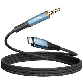 tisino USB C to 3.5mm Audio Adapter, Hi-Fi Stereo Headphone Cable Auxiliary Cable, Compatible with iPhone 15, 15 Pro Max Plus, Galaxy S24, S23 Ultra, Pixel 9-1.6FT