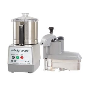 Robot Coupe R401 Single-Speed 4.5-Quart Combination Continuous Feed Commercial Food Processor, 120v, Grey