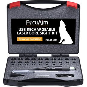 USB Rechargeable Laser Bore Sight Kit with 32 Adapters fit 0.17 to 12GA Calibers, Red/Green Laser Bore Sighter with Button Switch, Hunting Laser Boresighter Kit for Rifles Pistols Handgun