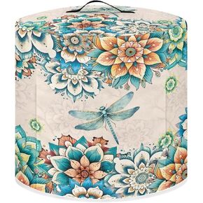 Sunflower Dragonfly Kitchen Utensils Dust Cover Vintage Practical Protective Cover Handheld Convenient Air Fryer Cover Ideal for Taking on Spring Trips Accessories Decorations for 6 Quart