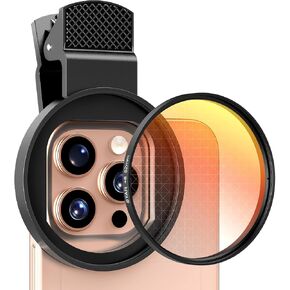 8 Points Star Filter,52mm Rotatable Star Lens for iPhone 16/15/14/13 Pro Max Moto Google Samsung TCL Phone, Cross-Screen Sparkle Effect Starburst Filter with Clip,Nightscape