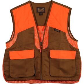 Gamehide Mens Quail Hunting Vest Upland Front Loading With Mesh Back Orange Blocking