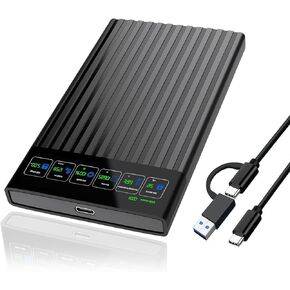 2.5'' 750GB Portable External Hard Drive with LCD Display HD Screen USB3.1/3.2 Type C HDD Storage for PC, Desktop, Laptop, Mac OS, Xbox One, PS4, PS5