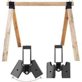2 PCS AR500 Steel 2x4 Target Stand Brackets, High Strength Welded Construction Target Hanger/Holder, Spare Part, Heavy Duty A-Frame Swing Sets Brackets, Adjustable Legs for 2x4 Wood Board, Black