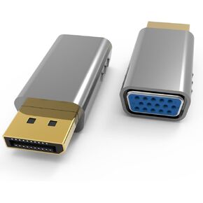 TECHTOBOX DisplayPort to VGA Adapter,|Gold-Plated|DP Male to VGA Female Converter Adapter,Compatible with Laptop, PC, Monitor, Projector, HDTV