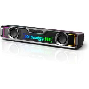 Desktop Computer Speaker, Wireless Bluetooth Sound Bar Speakers for PC, Wired USB Powerful Colorful RGB Speakers for Gaming Movies Decor