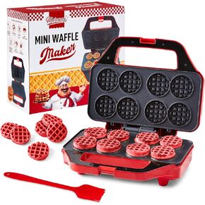 Mini Waffle Maker, Waffle Maker For Kids, Small Waffle Maker Mini, Makes 8x2" Mini Waffles, Waflera Electrica, Thin Waffle Maker, Small Waffle Irons Non-Stick Mini, Easy Use, Recipes Included