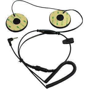 GoodQbuy® 3.5mm-Plug Stereo Motorcycle Helmet Multi Intercom Headsets Headphones Earphones,Volume Control & Extension Cable is Compatible with MP3 GPS Cell Phones etc