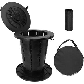 Portable Toilet, Retractable Foldable Camping Toilet Potty with Adjustable Height for Camp Hiking Beach Travel Tent and Emergency Use