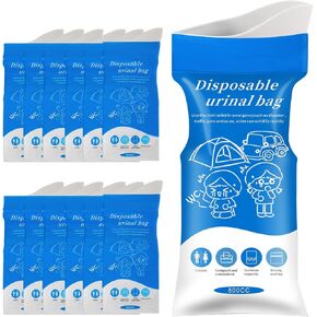 Disposable Emergency Urinal Bag, 12Pack Portable Camping Pee Bags, Travel Pee Bags, Traffic Jam Emergency Portable Urine Bag, Vomit Bags, for Men Women Kids Children Patient