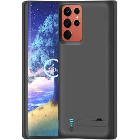 Battery Case for Samsung Galaxy S22 Ultra, 5000mAh Rechargeable Extended Battery Charging Charger Case, Add 100% Extra Juice, Not for S22 or S22+ (6.8 inch) Black