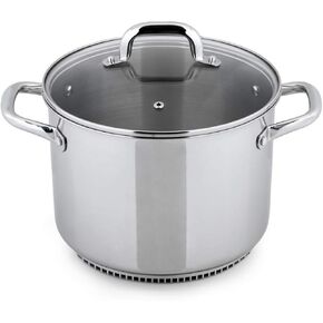Turbo Pot® FreshAir™ Rapid Boil Stainless Steel 8 qt. Stock Pot, time-and-energy saving cookware for gas stove