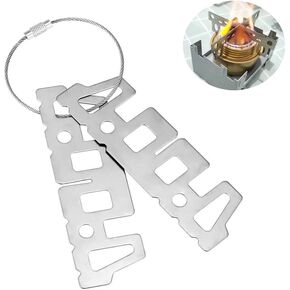 Alcohol Stove Pot Stand Spirit Burner Ring Bracket Support Rack with Anti-Lost Wire Portable Foldable Cross Base Holder for Trangia Esbit Burners Stoves Outdoor Camping Cookware