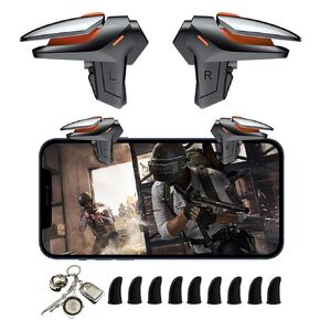12 in 1 Mobile Phone Game Controller, 2 Gaming Triggers Mobile Phone Game Controller for PUBG/Knives Out/Call of Duty/Rules of Survival, Aim & Fire Triggers for iPhones & Android Phones