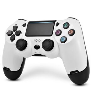 BUERTT Wireless Controller for PS4,Compatible with PS4/PS4 Slim/PS4 Pro/PC,3.5mm Headphone Jack,Vibration&Turbo,6-Axis Motion,White