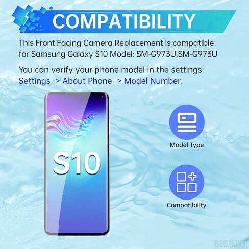 استبدال الكاميرا الأمامية في Samsung Galaxy S10 Selfie Camera Part Pront Pront Modle Model Model: SM-G973U SM-G973U in Saudi Arabia